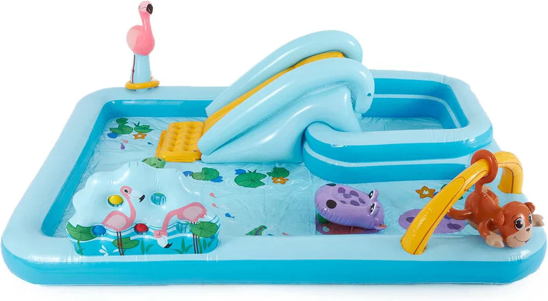 Aqualen™ | Felfújható dzsungel játszóház – medence és csúszda kisgyermekeknek