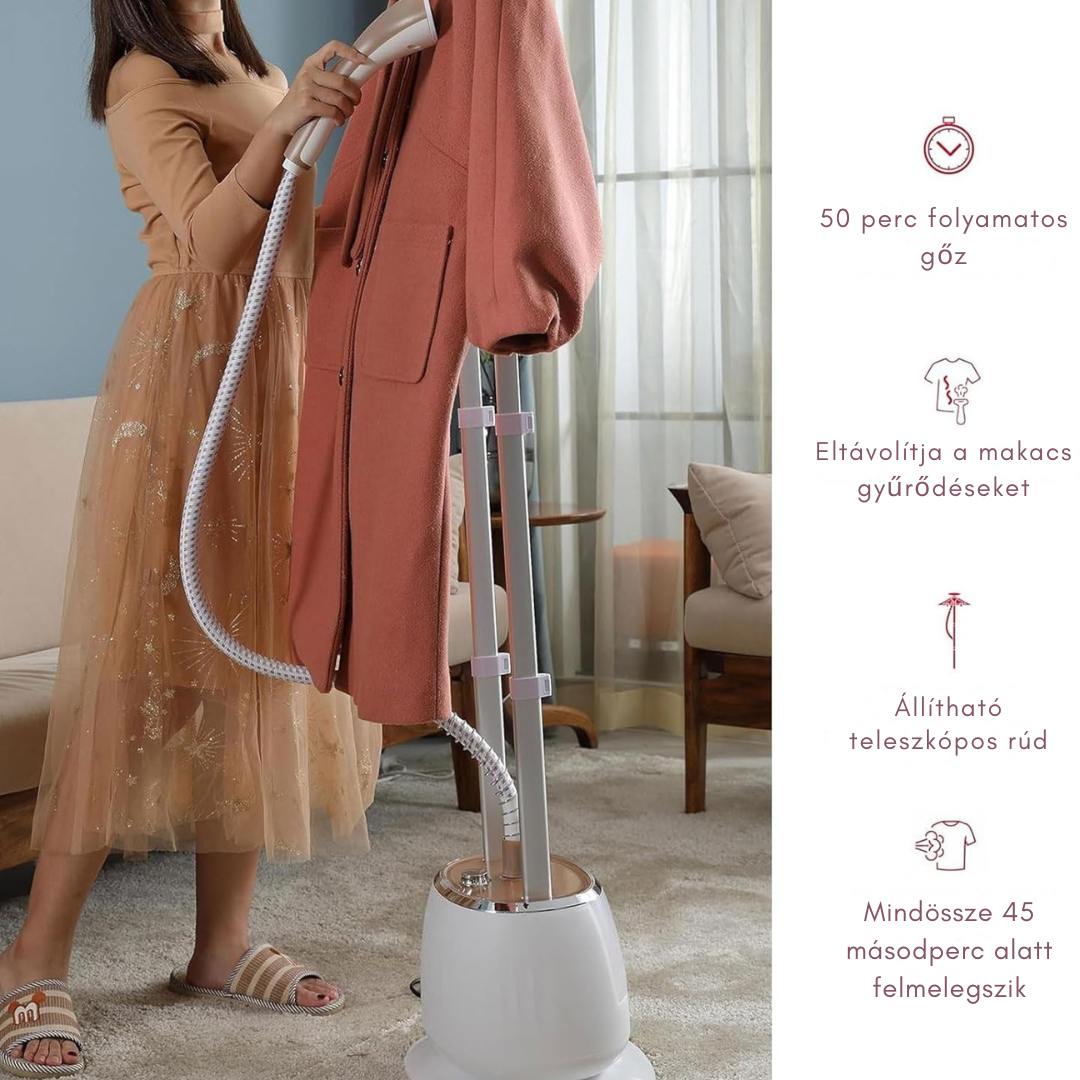 Puhara™ | 2 az 1-ben Ruhagőzölő – 10 Gőzszint, 1,6 literes Tartály